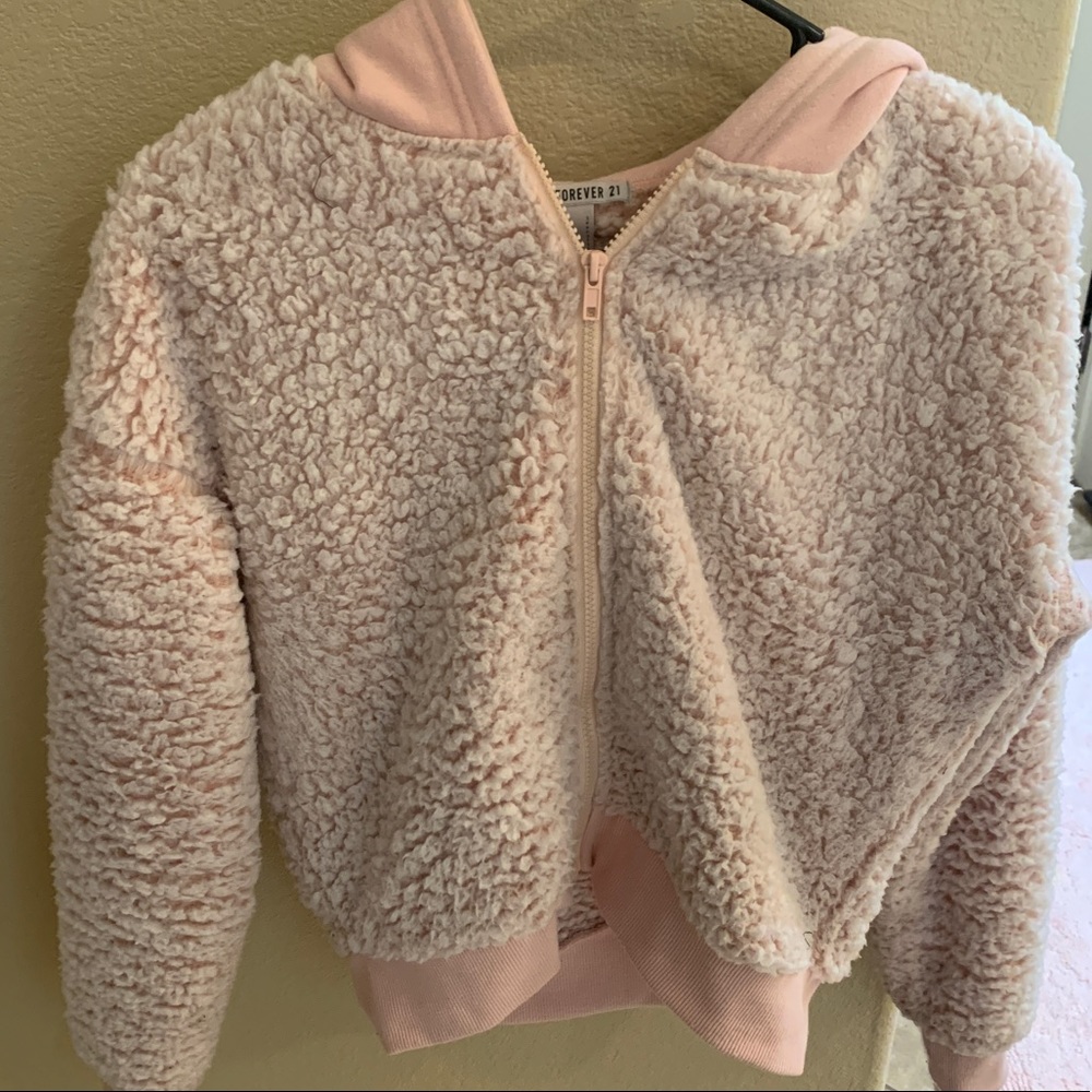 forever 21 sherpa pink jacket